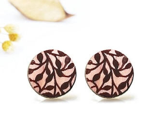 NIEUW! - 10 stuks Filigraan Laser Gesneden Minimalistisch Rond Blad Hout Charm / Oorbel Benodigdheden / Hout Cabochons / Ear Stud / 554