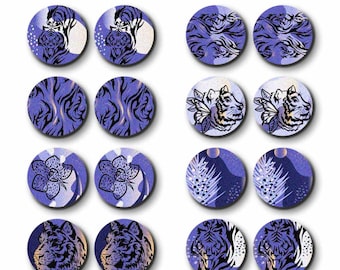 Può includere: Dodici ciondoli rotondi in legno tagliati al laser con vari disegni in tonalità di viola e bianco. I disegni includono tigre, fiori e motivi astratti. HALOCOLOR Ciondolo in legno tagliato al laser professionale www.halocolor.etsy.com