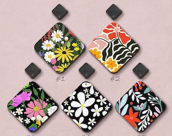 Boho Floral Wood Charm Pendant – Laser Cut Earrings (40mm)   CP116-14