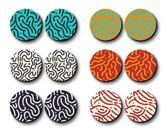 Little Color Wood Cabochons - Filigree Geometric Abstract Wood Cab /Wooden Embellishments / 12mm /16mm/20mm/25mm / For Ear Stud/ LPC-768