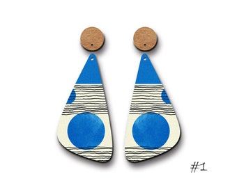 Filigree Abstract Birch Wood Charms – Geometric Earrings (2 PCS)  DC-38