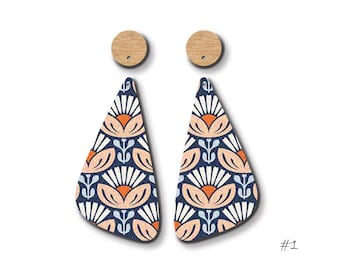 Filigree Flower Wood Charm Pendant – Laser Cut Boho Earrings  CP60-70