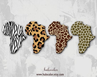 Print Series - 2 Pcs Filigree Africa Map Wood Charm / Wooden  Dangle/ Pendant /Embellishments AFR-10