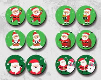 Little Color Wood Cabochons - Filigree Merry Christmas Santa Wood Cab / 12mm /16mm/20mm/25mm /Wood Cab For Ear Stud/ LPC-143
