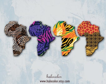 Print Series - 2 Pcs Filigree Africa Map Wood Charm / Wooden  Dangle/ Pendant /Embellishments AFR-11