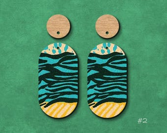 Printed Wood Earring Charms – Filigree Tribal Boho Pendants