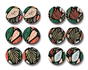 Little Color Wood Cabochons - Filigree Plant Wood Cab /Wooden Embellishments / 12mm /16mm/20mm/25mm /Wood Cab For Ear Stud/ LPC-116