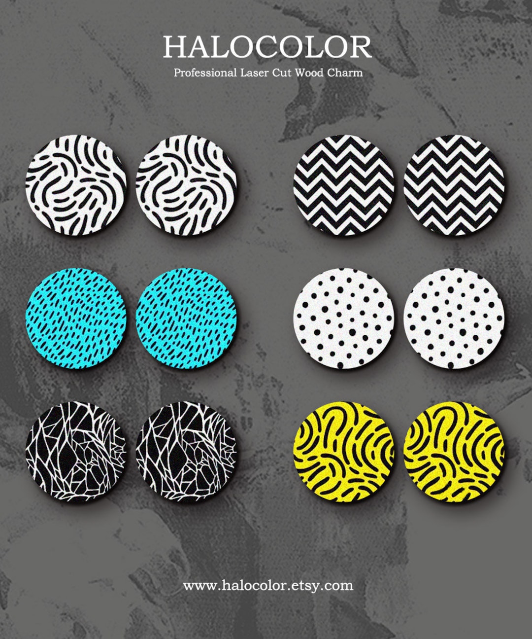 Geometric Birch Wood Cabochons – Colorful Filigree Charms - Etsy