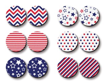 Little Color Wood Cabochons - Filigree American 4TH July Independence Day Wood Cab /12mm/16mm/20mm/25mm /Wood Cab For Ear Stud/ LPC-271