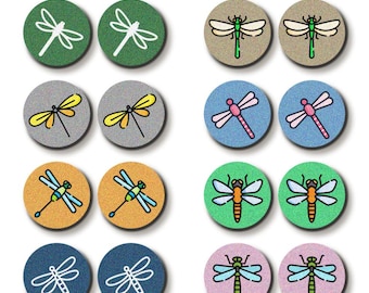 Little Color Wood Cabochons - Filigree Cute Dragonfly Wood Cab / 12mm /16mm/20mm/25mm/Wood Cab For Ear Stud/ LPC-1248