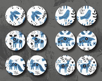Birch Wood Cabochons – Filigree Animal Charms, Ear Studs (12-25mm)  LPC-619