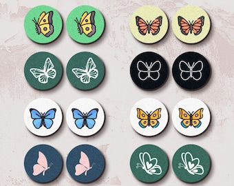 Butterfly Birch Wood Cabochons – Filigree Animal Charms, 12-25mm  LPC-1022