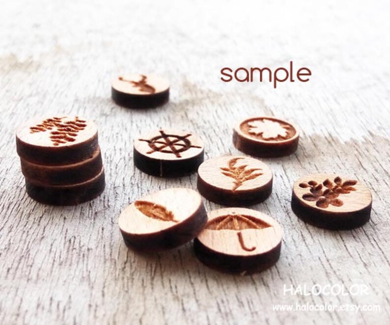 10 pcs Diamond Wood Charm Earring Supplies Wood Cabochons Ear Stud LCW81
