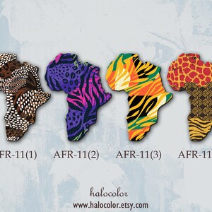 Print Series 2 Pcs Filigree Africa Map Wood Charm / Wooden Dangle/ Pendant /Embellishments AFR-11 image 2