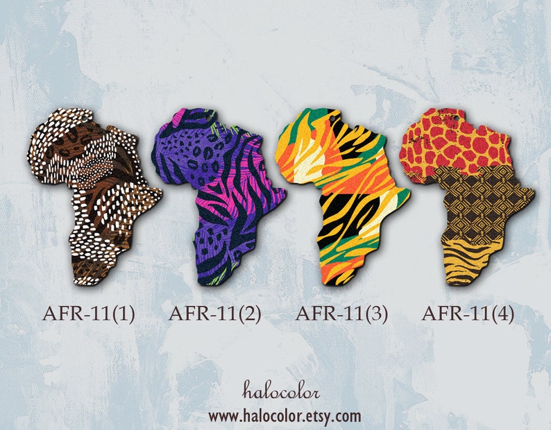 Print Series 2 Pcs Filigree Africa Map Wood Charm / Wooden Dangle/ Pendant /Embellishments AFR-11 image 2