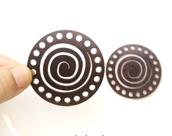 NEW! - Dyeing Series - 50 x  50 mm Variety of Colors Filigree Geometric Boho Style Wood Dangle/ Wooden Charm/Pendant NM1785