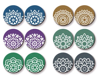 Little Color Wood Cabochons - Filigree Mandala Wood Cab 12mm 16mm 20mm 25mm Wood Cab For Ear Stud/ Light Weight/LPC-864