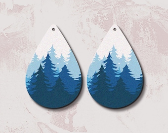 Filigree Forest Tree Wood Charms – Tear Drop Pendants (2 PCS)  T-316