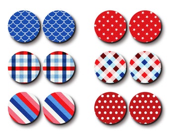Little Color Wood Cabochons - Filigree American Flag 4TH July Independence Day Wood Cab /12mm/16mm/20mm/25mm /Wood Cab For Ear Stud/ LPC-273