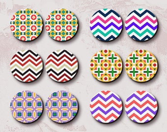 Kleine kleur hout cabochons - filigraan Boho abstracte geometrische houten cabine 12mm 16mm 20mm 25mm houten cabine voor oor Stud / licht gewicht/LPC-776