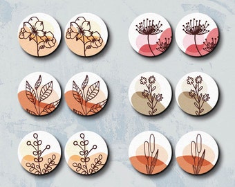 Little Color Wood Cabochons - Filigree Boho Leaf Wood Cab /Wooden Embellishments / 12mm /16mm/20mm/25mm /Wood Cab For Ear Stud/ LPC-349