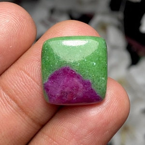 Natural Ruby Zoisite Cabochon, Square Gemstone For Jewelry, 20 CTS, 17x16x5mm, Code (A8491)