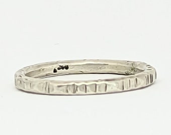 Custom listing for nikki- Sterling silver 12 gauge hammered ring with a satin finish, stacking ring, gift for her