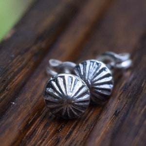 Blackened Sterling Silver Dot Earrings: Recycled Handmade Jewelry