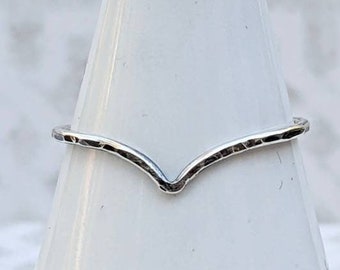 Thin Sterling Silver Chevron Ring, Size 7.5 Ready to Ship