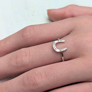 Sterling Silver Lucky Horseshoe Ring, Gift For Farrier or Equestrian, Handmade to Order in Your Size image 2