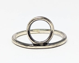 Sterling Silver Metalwork Ring, Minimalist Jewelry, Size 7 Ready to Ship