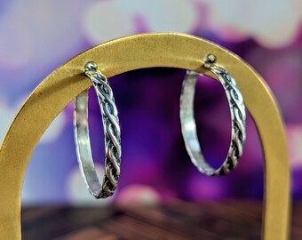 Sterling silver helix infinity pattern hoop earrings, gift for her, mothers day gift