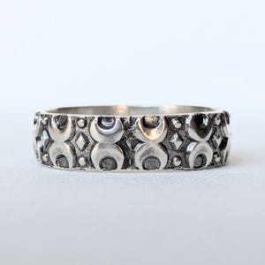 Handmade Sterling Silver Crescent Moon Ring - Unisex Wedding Band