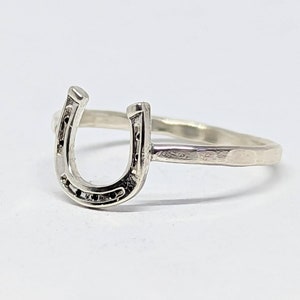 Sterling Silver Lucky Horseshoe Ring, Gift For Farrier or Equestrian, Handmade to Order in Your Size image 1