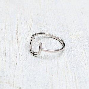 Sterling Silver Lucky Horseshoe Ring, Gift For Farrier or Equestrian, Handmade to Order in Your Size image 6