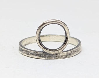 Sterling Silver Metalwork Ring, Minimalist Jewelry, Size 6.5 Ready to Ship