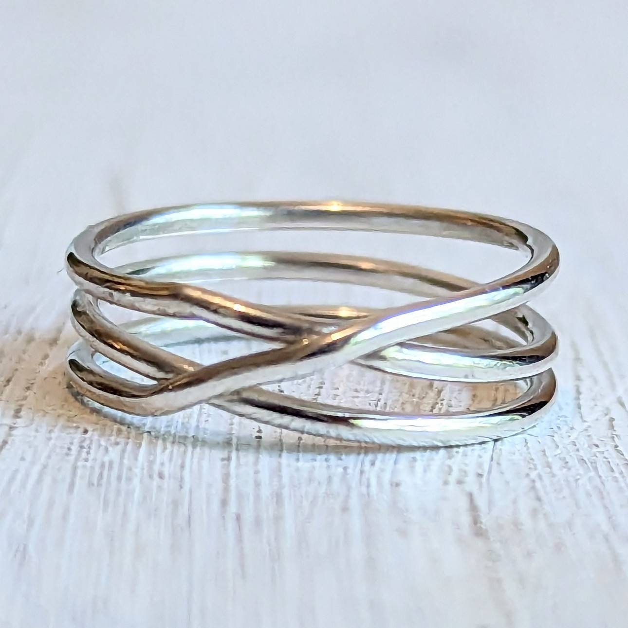Triple Twist Ring - Etsy