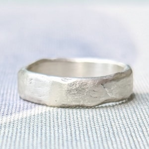 Organic Sterling Silver Ring, Simple Minimalist Ring, Wedding Band or Stacking Ring, Handmade to Order