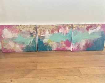 Abstract Triptych in Acrylics