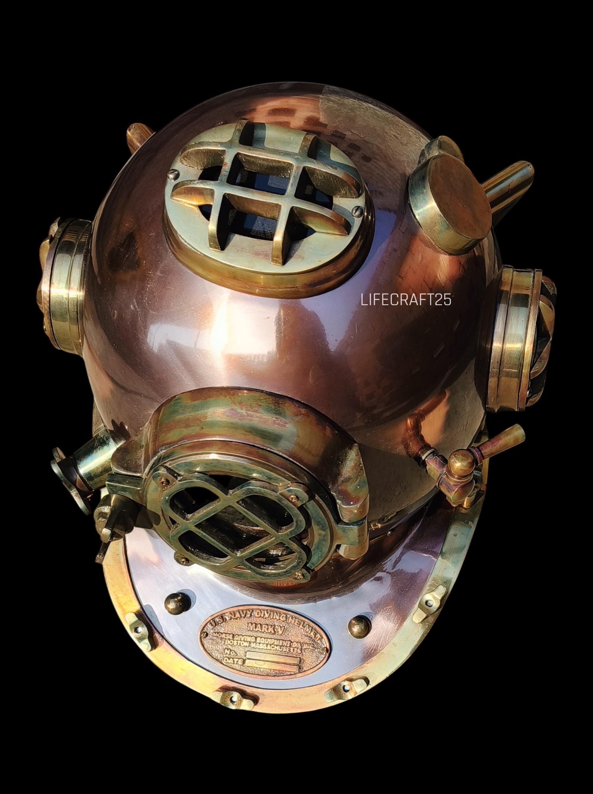 Vintage Mark V Diving Helmet | Brass & Copper Nautical Decor - Etsy
