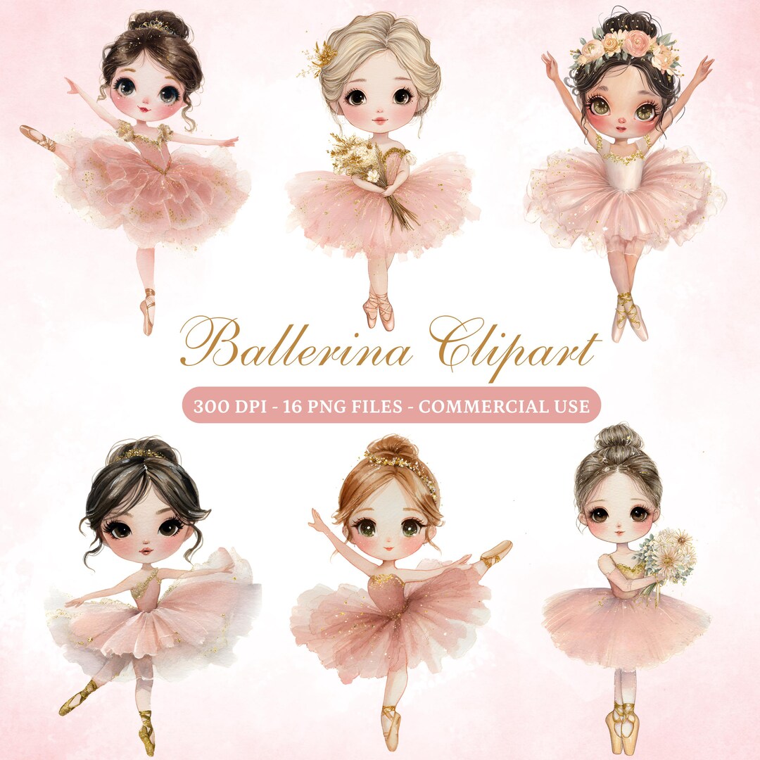 Ballerina Clipart Blush Pink Watercolor Ballet Pink Ballerina PNG ...