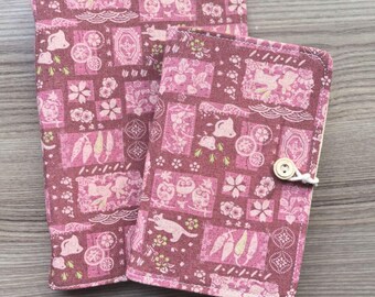 Japanese Sakura Fabric Journal A5 A6, Vintage Kimono Style Notebook, Refillable 180P Binder, Lined Grid Blank, 3 Colors, Gift for Journaler