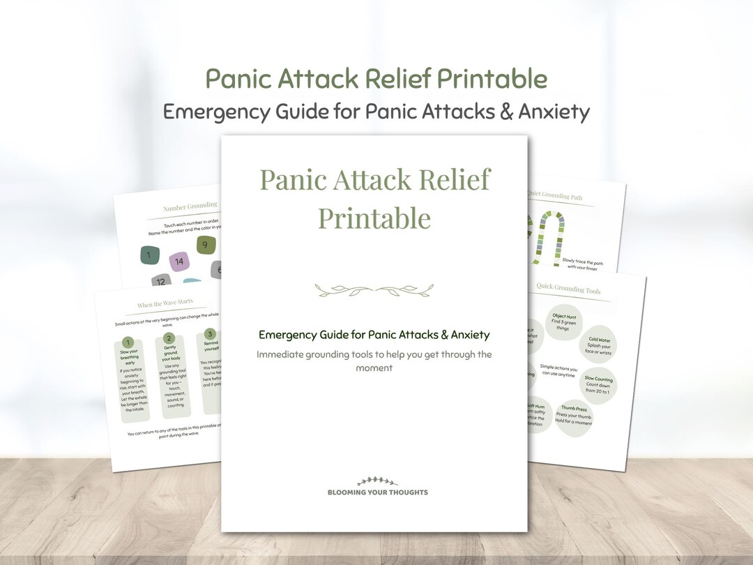 Panic Attack Relief Printable | Emergency Anxiety Guide | Grounding ...