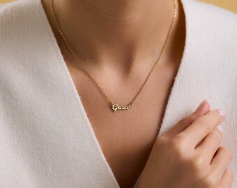 Custom Script Name Necklace, Personalized Letter Pendant, Signature Style Jewelry, Minimal Chain Necklace, Elegant Custom Word Gift