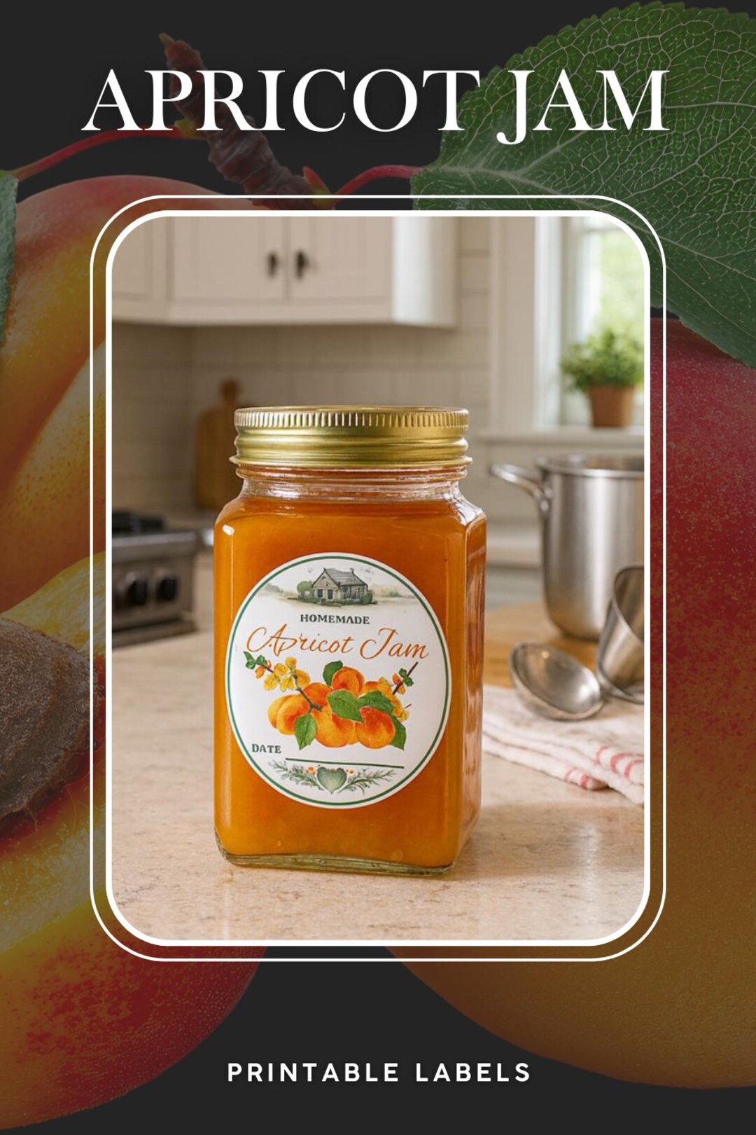 Printable Apricot Label (digital Pdf-download Letter Size) - Etsy