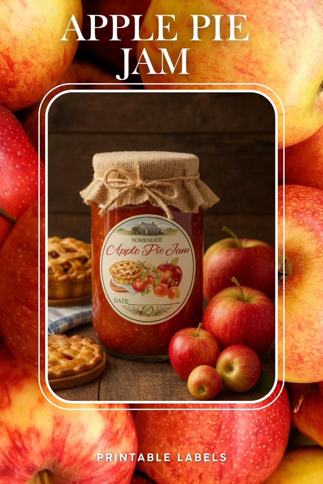 Printable Apple Pie Label (digital Pdf-download A4 Size) - Etsy