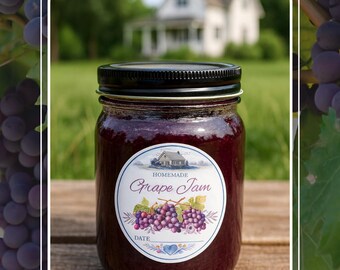 Printable Grape label (digital pdf-download A4 size)