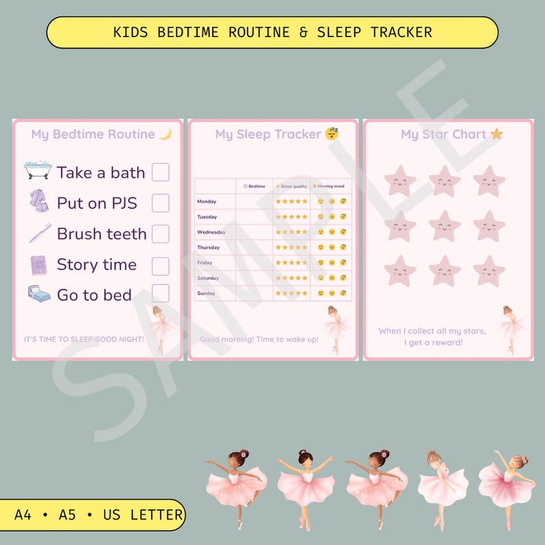 Kids Bedtime Routine & Sleep Tracker Printable - Etsy