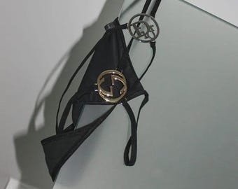 Perizoma vintage, biancheria intima, nero, rosso, rosa