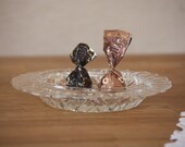 Vintage Candy Dish Glass Candy Dish Serving Plate Glass Bowl Housewares Glass Jewelry Holder